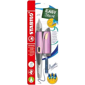 Stabilo EASYbirdy - Penna Stilografica Ergonomica - Rosa Pastello/Albicocca - per Destrimani - Punta Principiante - Cartuccia Blu inclusa