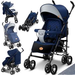 KIDIZ® Passeggino City-Pro Passeggino Passeggino per bambini Passeggino pieghevole Passeggino per sport reclinabile a 360° con ruote da 6 pollici inclusi Zanzariera