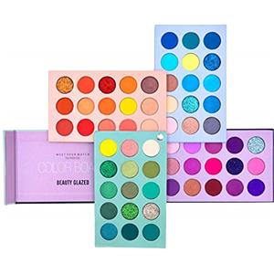 Beauty Searcher Palette di ombretti a 60 colori, tavolo 4 in 1 con glitter ad alta pigmentazione, rotazione dell'ombretto opaco, tavolozza per il trucco nudo perlescente, occhi cosmetici