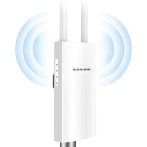 WONLINK Ripetitore WiFi Esterno, AC1200 Access Point Esterno Dual Band Antenna WiFi Esterno con 48V PoE Power, 2*Gigabit Porta Ethernet, WiFi Extender Esterno Supporta Modalità Ripetitore/Router/AP, IP66