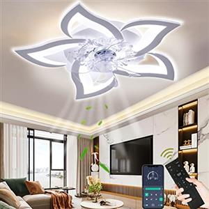 Wildcat Ventola da Soffitto con luce,LED Dimmerabile Ventilatore con Telecomando, 6- Marce, Rotazione Inversa,Temporizzazione Ventola Silenziosa…