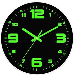 DIYZON Orologio da Parete Luminoso, Silenzioso e Senza Ticchettio 30 CM, Funzionante a Batteria, Stile Moderno, in vetro, Orologio da Parete Illuminato Decorativo per Cucina, Casa, Camere da Letto