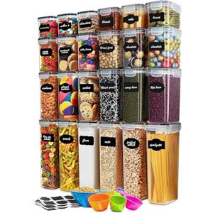 Hibisaws 42L Grande Capacità, 24er Contenitori Ermetici Per Alimenti, Senza BPA,Perfetti per conservare cibi di ogni tipo, inclusi spaghetti da 25 cm
