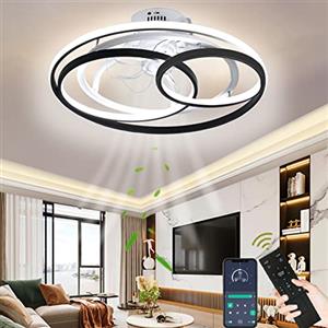 Wildcat Ventilatore da Soffitto con Luce,Plafoniera Ventilatore Silenziosa e Moderna Dimmerabile con Telecomando,Lampada con Ventilatore da Soffitto