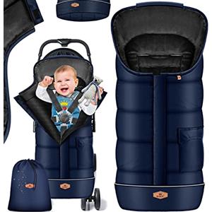 KIDIZ® Sacco nanna invernale per neonati, con chiusura lampo, per passeggino, lavabile, adatto per tutti i passeggini, letto, coperta termica in pile termico