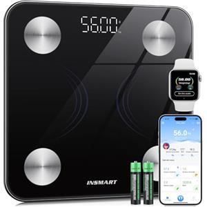 INSMART Bilancia Pesapersone Digitale Impedenziometrica Professionale: Pesa Persone Elettronica Precisa con Bioimpedenziometro,Misura Massa Magra e Grassa,Funzione e Tecnologia Smart per il Benessere