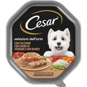 Cesar Selezioni dell'Orto Patè per Cani con Tacchino, Cuore di Verdure e Mix di Riso - 150g