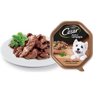 Cesar Ricette di Campagna - Cibo Umido per Cani con Tacchino, Manzo ed Erbe - Vaschetta da 150 g