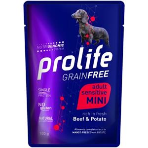 Prolife Grain Free Mini Cane Adulto Sensitive Manzo e Patate 100 g
