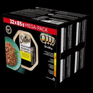 Sheba Cibo Umido per Gatti - Selezione in Salsa con Pollame, Pollo e Tacchino - 32 Vaschette da 85 g