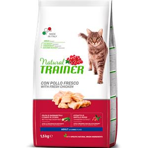 Natural Trainer Gatto Adulto Pollo 1,5 Kg - Alimento Secco Completo e Bilanciato per Gatti Adulti