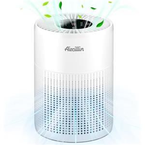 Aircillin Purificatore d'Aria, Copertura Massima 765Sq Ft, Purificatore Aria 3 Velocità Con Filtro HEPA, Può Rimuovere Il 99,97% di Polvere, Polline, Fumo, Timer, 23 dB, Luce notturna