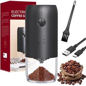 Qintora Macinacaffè Elettrico Portatile,Ricaricabile Tramite USB Coffee Grinder Rugosità Regolabile Capacità,Coffee Grinder con Macina Conica,Una Inizio Chiave Macinino Caffè per Casa,Ufficio