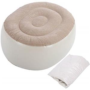 Joyzan Cuscino Gonfiabile Poggiapiedi, Poltrona Campeggio Amaca Poggiagambe Sgabello Bagno Rotondo Portatile Piedi Poggiapiedi Viaggio Pouf Piede Aeroplani Cuscini Altezza Ufficio Casa Auto Aeroplano