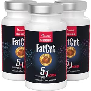 Slimjoy Capsule pre-allenamento - Guaranà, Tè verde, pepe di Caienna, Alga bruna, Pepe nero, L-carnitina e Vitamine del complesso B - 90 capsule - Slimmium Sensilab FatCut