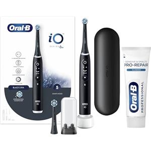 Oral-B Spazzolino Elettrico Ricaricabile iO6 Nero Con Custodia Da Viaggio + Dentifricio Rigenera Smalto & Gengive Classico 75 ml
