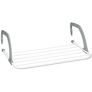 Relaxdays Stendibiancheria - Stendino sospeso per radiatore e balcone, dimensioni ridotte, grande capacità di asciugatura 3 m, bianco, lunghezza 50 cm