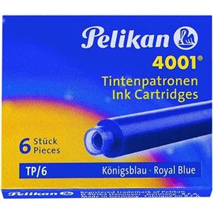 Pelikan Refill-Cartucce d'inchiostro per penna stilografica, colore: blu, 6 pezzi, con custodia, confezione da 50