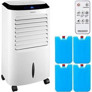 MONZANA® Condizionatore d'aria Portatile 4in1 Serbatoio 10L Ventilatore Silenzioso Modalità Sonno Telecomando Timer LED Raffreddatore Raffrescatore