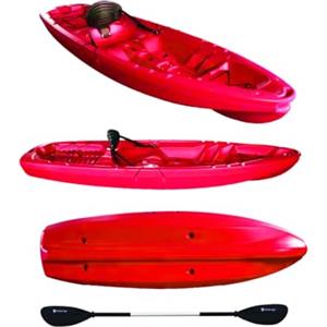 Big Mama Kayak Canoa monoposto Gil 2.0 misura 254 cm Big Mama con seggiolino e pagaia (ROSSO)