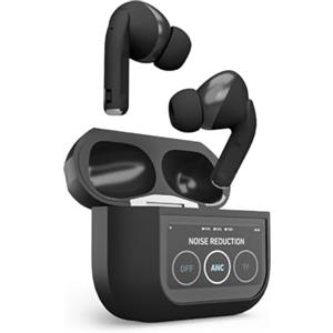 SBS Mood TWS - Cuffie Auricolari In-Ear ANC Antirumore con Display LCD Touch, True Wireless Stereo, Custodia di Ricarica, Controlli Touch, Modalità Trasparenza, per Smartphone, Tablet Laptop, Nero