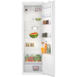 Bosch KIR81NSE0 Serie 2, Frigorifero monoporta da incasso, Luce LED, Made in Germany, Funzione raffreddamento intensivo, Allarme ottico ed acustico porta aperta, 177.5 x 56 cm, cerniera a traino