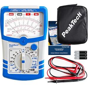 PeakTech 3385, multimetro analogico - misuratore con voltmetro, amperometro, tester di continuità, ohmm, dB, 600 V AC DC 10 A, adatto per installazione elettrica da 230 V, P 3385