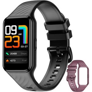 Baolubao Smartwatch Donna Uomo, 10 ATM Impermeabil con Cardiofrequenzimetro/SpO2/Sonno/Contapassi, Notifiche Smart Watch Orologio Fitness Activity Tracker per iOS Android (2 cinturini)