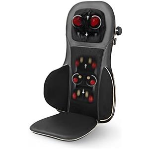 medisana MC 825 Cuscino massaggiante shiatsu per schiena e collo, cuscino sedile massaggiante con digitopressione, massaggio cervicale, funzione calore, 3 intensità, funzione luce rossa, telecomando