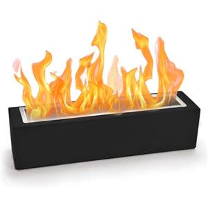 BRIAN & DANY Camino da Tavolo, Fuoco da Tavolo Portatile in Cemento, Bioetanolo da Tavolo per Interni ed Esterni, Nero