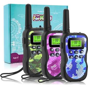 JUAUO Walkie-Talkie Bambini, 8 Canali, Torcia a LED, Funzione VOX per Bambini di 3-12 Anni Campeggio, Escursionismo, Avventura, Regali di Compleanno per Ragazzi Ragazze, Giocattoli da Esterno