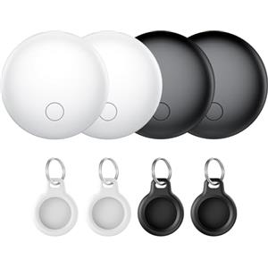 CASCHO Air Tracker Tag-4 Pezzi, Smart Tag Compatibile con Apple Find My (Solo IOS), Bluetooth Localizzatore per Portafogli, Chiavi, Zaini, Bagagli, 100dB Bip, Batteria Sostituibile, IP67 impermeabile