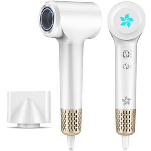HZD Asciugacapelli Ionico, Phon Capelli Professionale, Phon al Plasma da 400 Milioni, Motore brushless da 110.000 giri/min per Asciugatura Rapida, 57dB Rumore Basso per Viaggio e Domestico