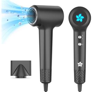 HZD Asciugacapelli Ionico, 1500W Phon Capelli Professionale, Phon al Plasma da 400 Milioni, Motore brushless da 110.000 giri/min per Asciugatura Rapida, 57dB Rumore Basso per Viaggio e Domestico