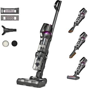 VIOLA AIRB600, Aspirapolvere Senza Fili Potente 600W, Scopa Elettrica, Funzione Lavapavimenti, Autonomia 80 minuti, Spazzola UV-C Sterilizzante, Materassi, Pavimenti, Tappeti, Peli di Animali