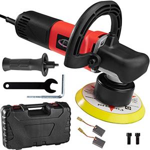 tectake® Lucidatrice Professionale, Lucidatore Auto, Levigatrice Rotorbitale, 710 Watt, 2500-6300 giri/min, con Accessori, GS-Certificato, Dischi in Panno - 5 Pezzi