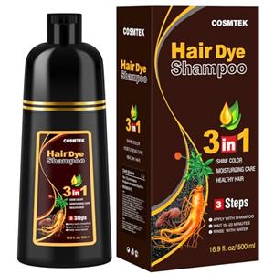 Ingbear Shampoo per capelli di colore marrone scuro, per capelli grigi, shampoo istantaneo per uomini e donne, shampoo a colori naturale e a lunga durata, shampoo per capelli 3 in 1, shampoo per capelli