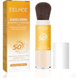 Sitovely Cipria fissante naturale per protezione solare,Sunscreen Setting Powder SPF 50,Cipria sfusa con finitura minerale opaca,Traslucido,Riduce al minimo le linee sottili e i pori (1PCS, M)