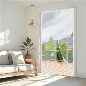 Wzlxcxxy Zanzariera Magnetica 140x210cm | Zanzariera Porta Finestra, Anti-Insetti, Chiusura Automatica - Bianco