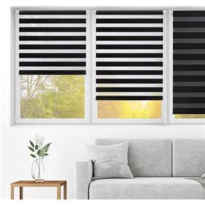 Blindecor Indus Sensa attrezzi | Tenda a rullo a doppio strato senza perforazione | Colore Nero 97 x 180 cm (Larghezza x Altezza) | Dimensioni del tessuto 94 x 175 cm
