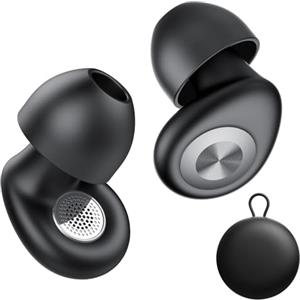 CASCHO Tappi Orecchie Dormire, Auricolari Riutilizzabili in Silicone Morbido Antirumore, Design Ergonomico Leggero con 45dB Isolamento, Sonno/Lavoro/Viaggio, 4 Misure (XS/S/M/L), Inchiostro