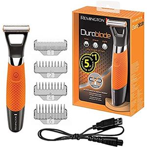 Remington DuraBlade MB050 Regolabarba, Rifinisce, Rade e Regola, con 4 Pettini, Lama di Lunga Durata, Standard