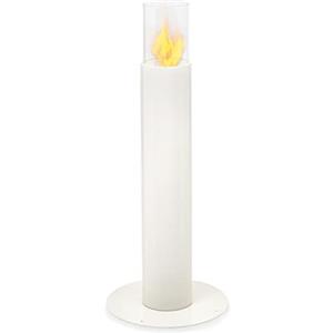 blumfeldt Fiamme Pila - Camino a Etanolo, Bruciatore in Acciaio Inox con 0,5 l di Volume, Fino a 5 h di Combustione Inodore e Senza Residui, Dispositivo di Spegnimento Integrato, Copertura, Bianco