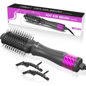 Amurhey Spazzola ad aria calda per capelli, 1200 W, [2025 New] One Step spazzola per capelli e asciugacapelli, spazzola rotonda ad aria calda e volumizzatore per ricci sciolti, capelli lisci