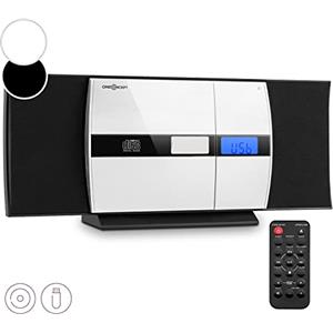 oneConcept Radio Portatile con Lettore CD HiFi, Radio FM e impianto Stereo Casa AUX + 2 Altoparlanti Integrati, Display LCD, Telecomando, Sveglia, MP3 e Ingresso SD, Impianto Hi Fi Stereo Casa Potente