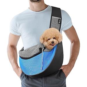 Pawaboo Zaino per Cani e Gatti, Contenitori da Trasporto per Cani, Trasportino da Passeggio con Cordino Regolabile, in Rete Traspirante e Comoda Tracolla, per Viaggio con 3 Tasche, Taglia M - Azzurro