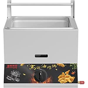 ZJDYDY Friggitrice a Gas Grande capacità 11/22 L, Friggitrice GPL in Acciaio Inox per Uso Domestico e Commerciale, Potenza di Fuoco Regolabile, con Cestelli E Coperchi, per Patatine Ciambelle Pesce, Easy C