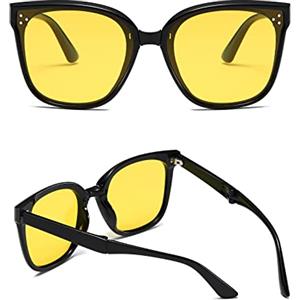 Kodilin Occhiali da Sole Polarizzati Donna Pieghevoli Protezione UV Antiriflesso a Specchio Uomo, Giallo