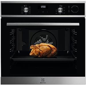 Electrolux Serie 700 Forno da Incasso a Vapore Multifunzione, Capacità 72 l, LOC5H40X2, Classe A, Pulizia AquaClean, SteamCrisp, Display LED, 589x596x569 mm, Acciao Inox