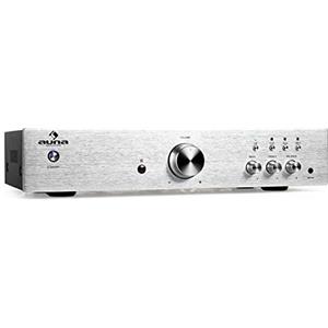 Auna Amplificatore Audio, Amplificatore Hifi, Impianto Stereo Casa, Controllo degli Alti, Amplificatore Subwoofer e Casse hifi con Potenza Audio 1 Canale, Telecomando, Ingresso AUX per MP3 e CD Player
